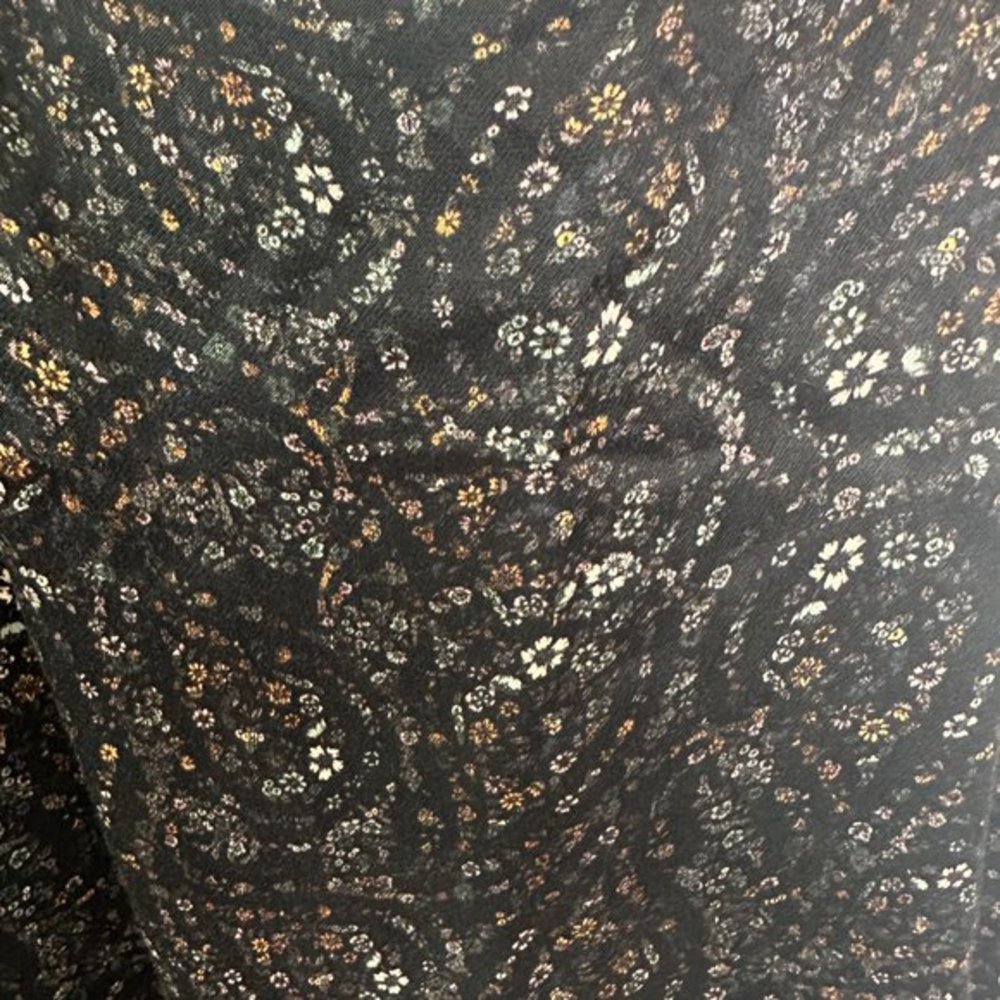 Gianni Bini Black and Floral Satin Slip Dress Square Neck Size 6 - Picture 5 of 6
